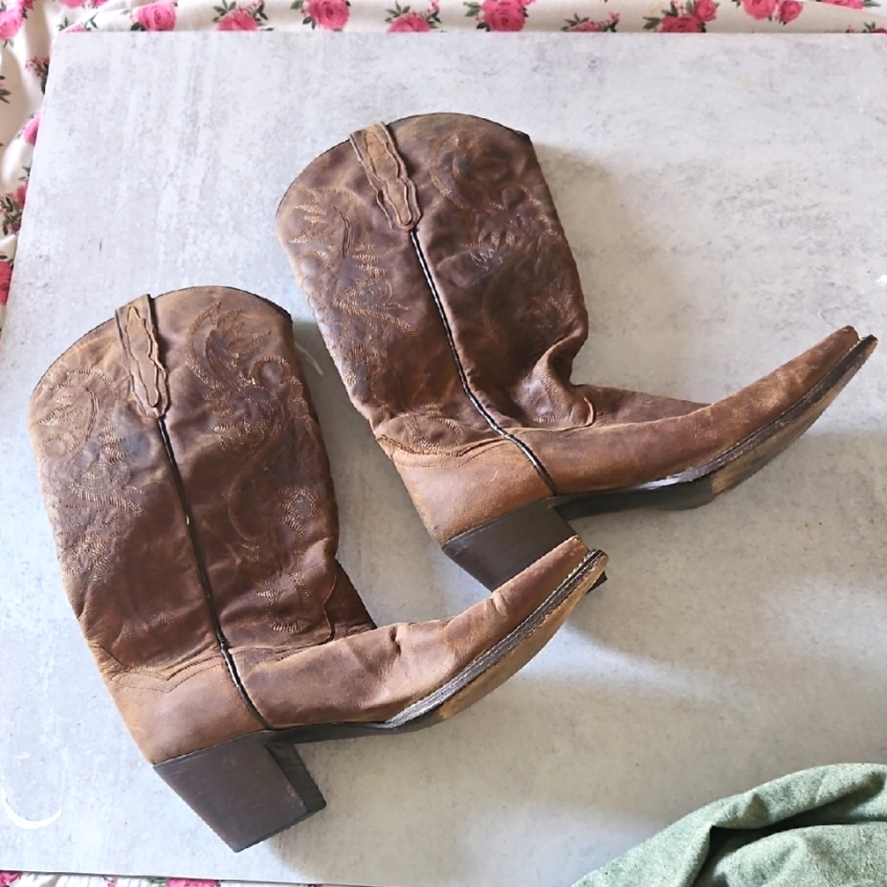 Dan Post Brown Leather Western Boots size 8.5